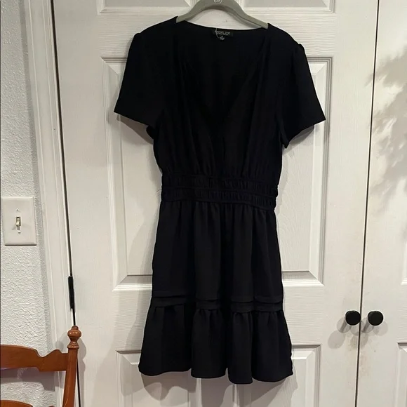 dusty blue womens dress Crinkled Chiffon Dress (Women)
